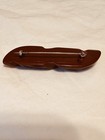 Vintage Art Deco Bakelite Bar Pin Twisted Carved Design  Rich Brown 30s