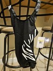 New Nike Swim Girls  Script Logo One Piece Black Small