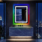 Rgb Bluetooth Speaker Led Bathroom Mirror Anti-fog Wall Vanity Mirror Date  time
