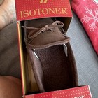 Isotoner Men   s Moccasin Slippers Suede Lined Brown Size L 9 5-10 5