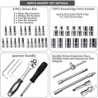 46pcs 1 4 Inch Drive Socket Set metric Ratchet Wrench Set With 4-14mm Cr-v Socke