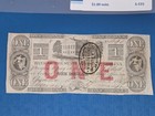 1863   1 One Dollar Note Bank Of South Carolina Charleston  Obsolete   Cancelled
