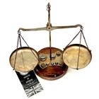 Vintage Antique Brass Scale Of Justice Balance With Brass 8 Weights Set Gift