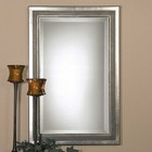 Triple Beaded Xxl 35  Antiqued Silver Gray Glaze Wall Vanity Mirror Uttermost