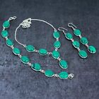 Natural Malachite Gemstone Handmade 925 Sterling Silver Jewelry Set U159