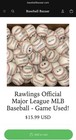 Baseballbazaar com   Rawlings Mlb Baseball - Game Used Sold Individually