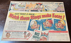 1952 Snap  Crackle  Pop Rice Krispie Rubber Face  talking  Rings - Hard To Find