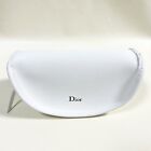 Christian Dior White Leather  Sunglasses Eyeglasses New Large Case With Box Cute