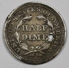 1858 Seated Liberty Half Dimes   Vf Detail   Holed    204329