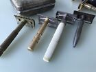Vintage Lot Gillette Double Edge Safety Razors Adjustable Include Aristocrat