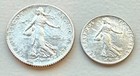 1917 France Silver Coin Pair 1 Franc 50 Centimes Sower La Semeuse Wwi 2 Coin Lot