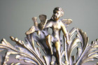 Vintage Ormolu Oval Angel  Vanity Dresser Floral  Mirror Tray Large 26 