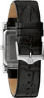 Men s Stainless Steel 3-hand Calendar Date Quartz Watch With Black Leather Strap