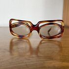 Vintage 1960s Mod Futuristic Sunglasses  Made In Italy  Tortoise Shell Frames