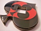 Spade Shaped Black Red Cutout Card Guard Poker Hand Protector Metal New
