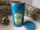 Vintage Blue Tin Can Adams Old Fashioned Peanut Brittle Spring Pop-out Snake Gag