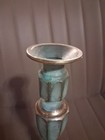 Pair Of Vintage Brass Candlestick Holder 11    Tall  4 5    Base  With Patina
