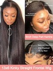 13x6 Lace Front Human Hair Wig With Kinky Edges Baby Hair 360 Transparent Lace