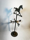 Vintage  Brass Trotting Horse Table Top Stand Weathervane 16 5  Tall    read   