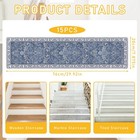 15 Pcs Non Slip Stair Runner Treads Wooden Steps 8x30 Inch Washable Rug