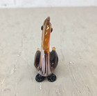 Vintage Murano Style Art Glass Pelican Figurine Brown Amber Tortoiseshell 3 5 