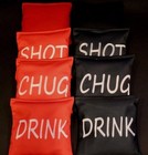 Drink shot  Chug  Choice  Red And Blk 8 Aca Regulation Custom Cornhole Bags B219