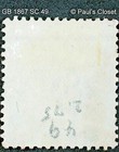 Gb 1867 Sc 49 Queen Victoria 3p Rose Used No Gum Plate 8 Wm 25 Fine very Fine