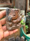 Vintage Hand Carved Wooden Figure Of  Hindu God Ganesha 3 X 3  1800 s