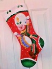 Finished Felt Christmas Stocking Like Bucilla Bernat Drummer Boy Hand Stitched