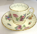 2 Minton  Porcelain  Demitasse Cups   Saucers   Bala  Floral Pattern   Scarce
