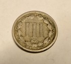 1865 Three Cent Nickel Piece 3c Circulated Civil War Date Us Type Coin