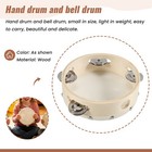 6in Hand Held Tambourine Drum Bell Metal Jingles Percussion Musical Toy For6625