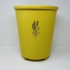 Vintage Mcm 1960 s 1970 s Trash Can Waste Basket Round Large 13 5  Harvest Gold
