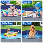Dog Pool For Large Dogs 47 x12  Foldable Kiddie Pool Hard Plastic Bathtub Gray