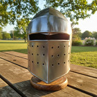 Medieval Knight Barbute Helmet     Steel Armor Helm For Larp  Cosplay   Reenactmen