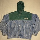 Vtg 90s 1995 Warner Bros Hooded Denim Embroidered Looney Tunes Jacket Sz M Rare