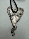 Don Drumm Studios Pewter Gothic Art Nouveau Heart Pendant And Brooch Vintage