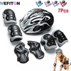 7p Kids Bike Helmet Set Adjustable Toddler Protective Gear Knee Elbow Wrist Pads