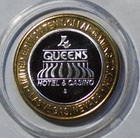 4 Queens Hotel   Casino  10 Gaming Token Las Vegas Silver Limited Edition  386 
