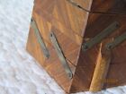 Vintage Wood Accordion Fold Out Box Sewing trinket 4   X 3   X  3 