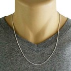 925 Solid Sterling Silver Curb Cuban Men s Women s 2mm Chain Necklace 925 Italy 
