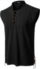 Men s Retro Lace Up Sleeveless Shirts Pirate Renaissance Medieval Viking Shirt