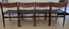 Set Of 4 Frem Rojle Danish Modern Dining Chairs Black Padded Upholstered Seats