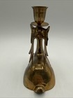 Vtg Brass Christmas Reindeer Candle Stick Holder Made In India
