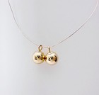 Set Of 2 - 14k Solid Yellow Gold 6mm Ball Bead Mini Charms Drop Dangles 6x8 6mm