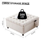35in Storage Ottoman Tufted Upholstered Bench Seat Stool Coffee Table W lift Top