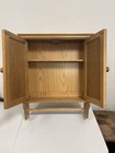 Vtg Wooden Medicine Cabinet W 2 Doors   Paper Towel Bar Wall Mount Bathroom