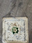Repurposed 12x12 Tin Embossed Ceiling Tile  Hand Painted Floral Wall Hanging  c 
