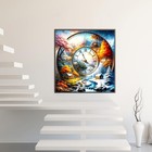5d Clock Diamond Painting Kits For Adults Beginnersflower House Lake Diamond    