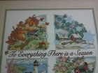 Finished Cross Stitch Framed To Everything There Is Season Completed Fall Winter